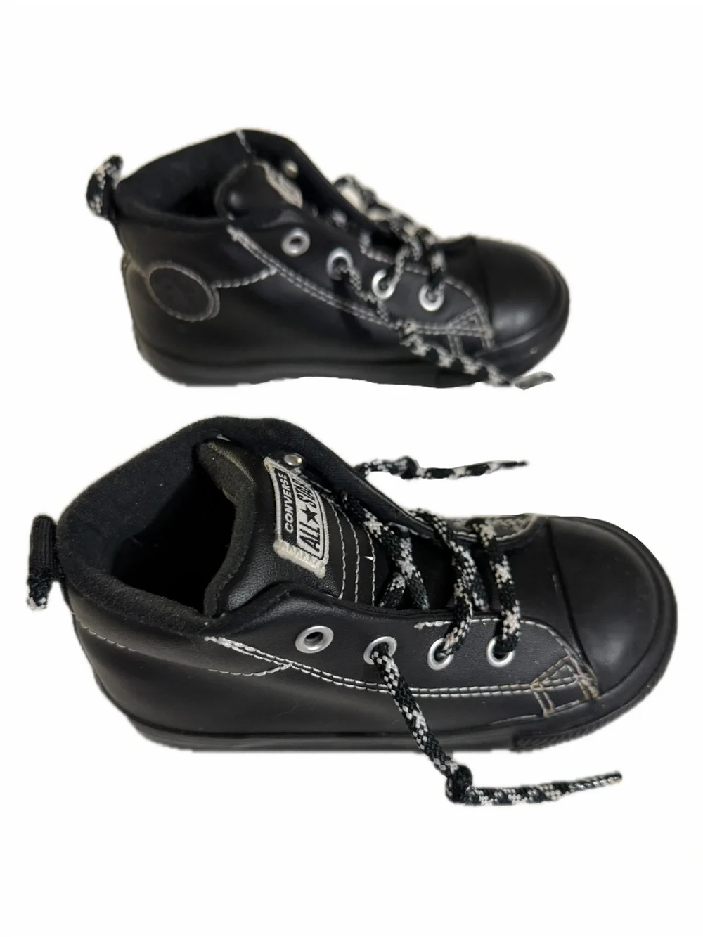 Converse Chuck Taylor Mid Top Black Athletic Sneakers Boots US 8 Toddler